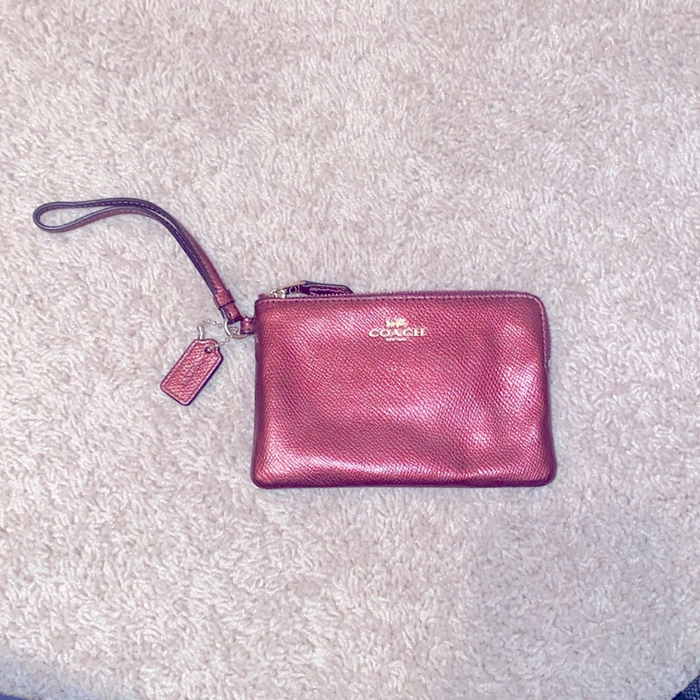 Coach Burgundy Wristlet